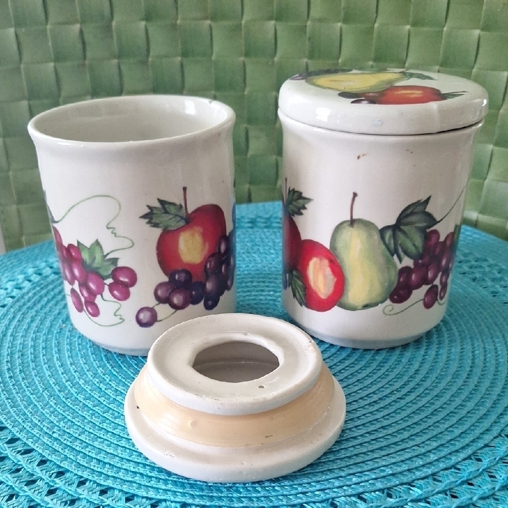 Fruit Pattern Ceramic Canisters